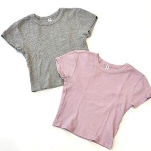 BP Gray and Pink/Purple Short Sleeve Tops
